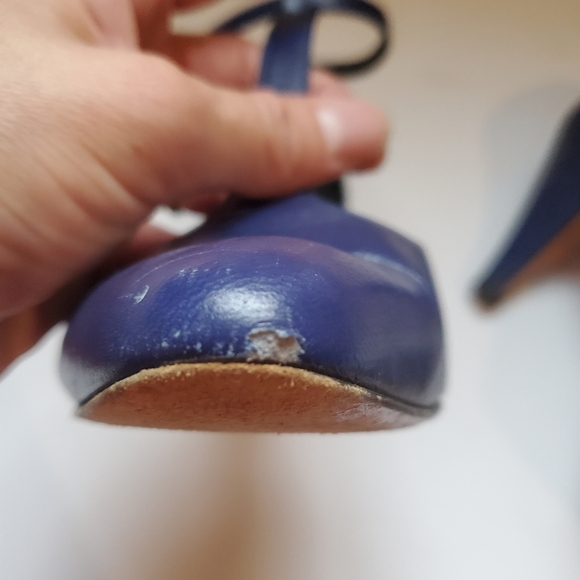 Vintage d'rossana Blue leather shoes size 8B pinup mod Vintage - Picture 9 of 12